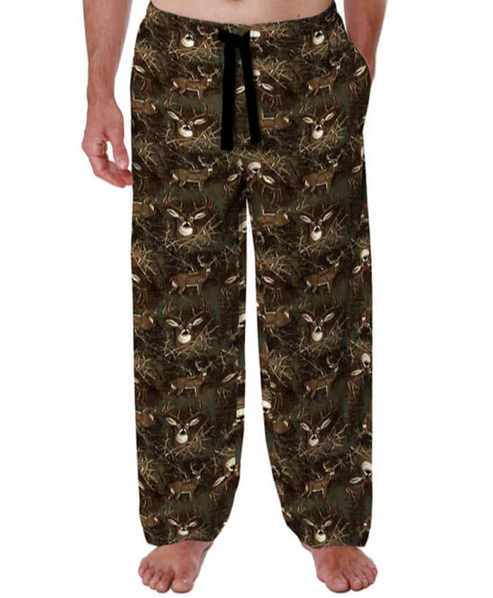 Men's Brown Deer Flannel Pajama Pants